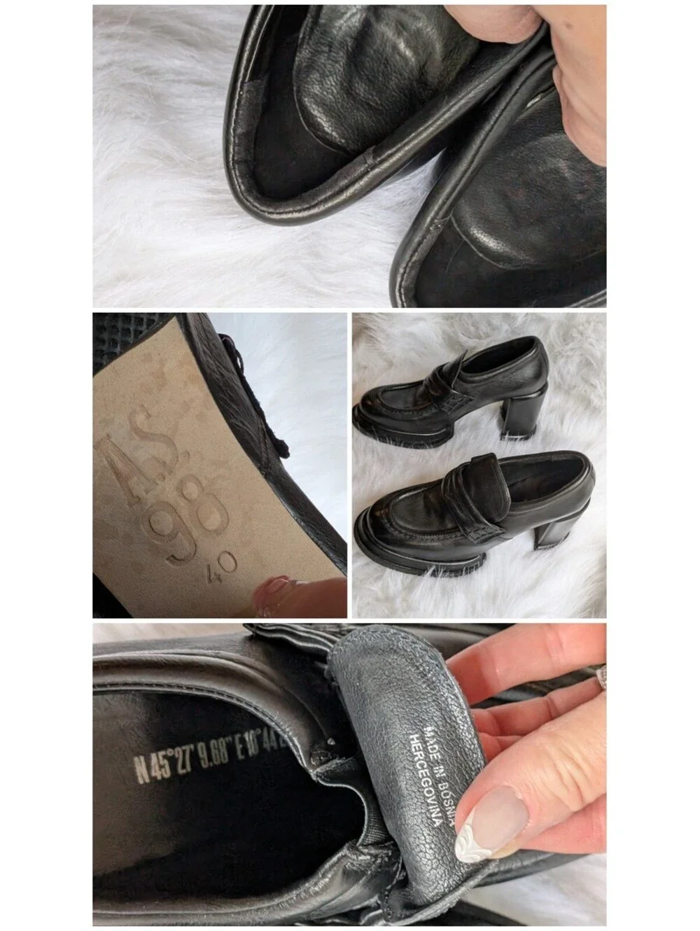 A.s.98 Leight platform Loafers 9/40 pre owned